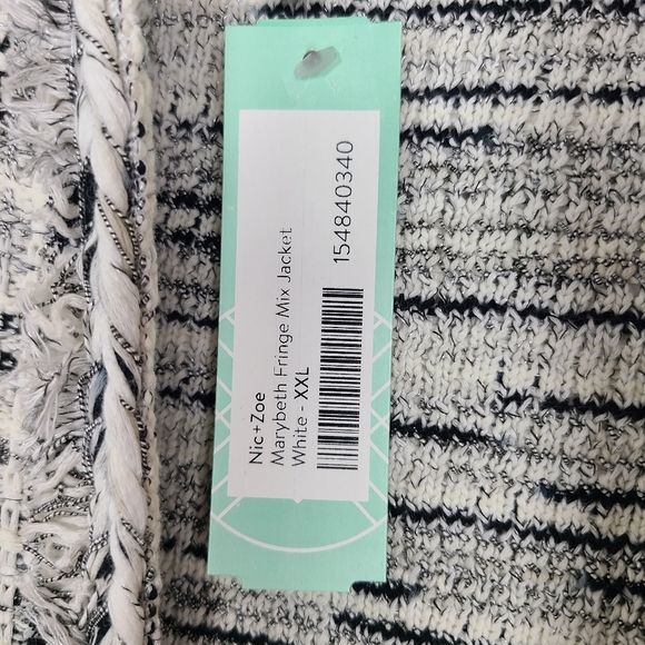 Nic + Zoe Marybeth Fringe Mix Tweed Jacket XXL - Picture 6 of 10